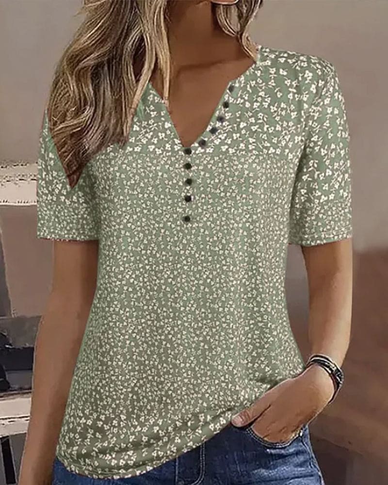 Floral Print Relaxed Blouse