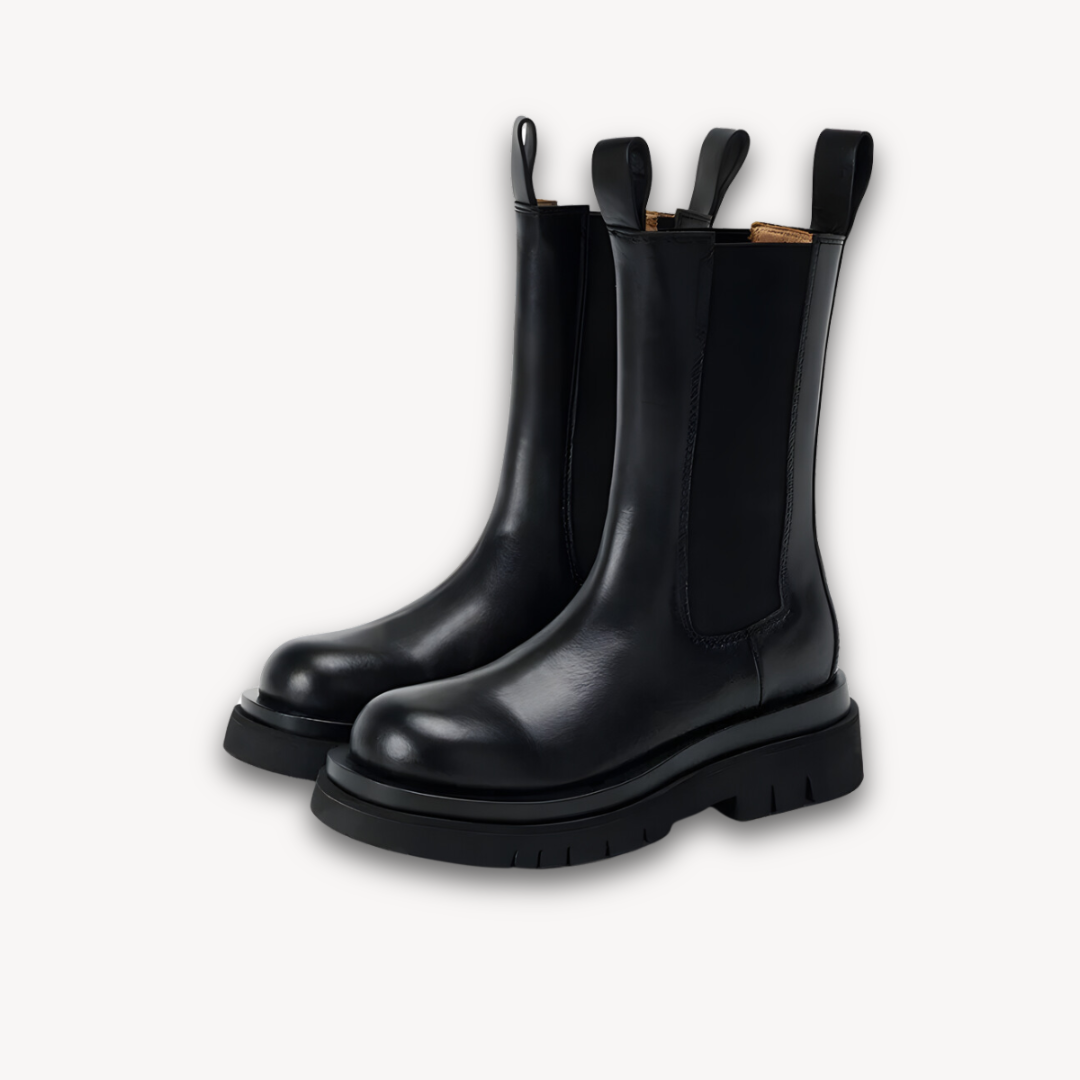 Black Chunky Sole Chelsea Boots