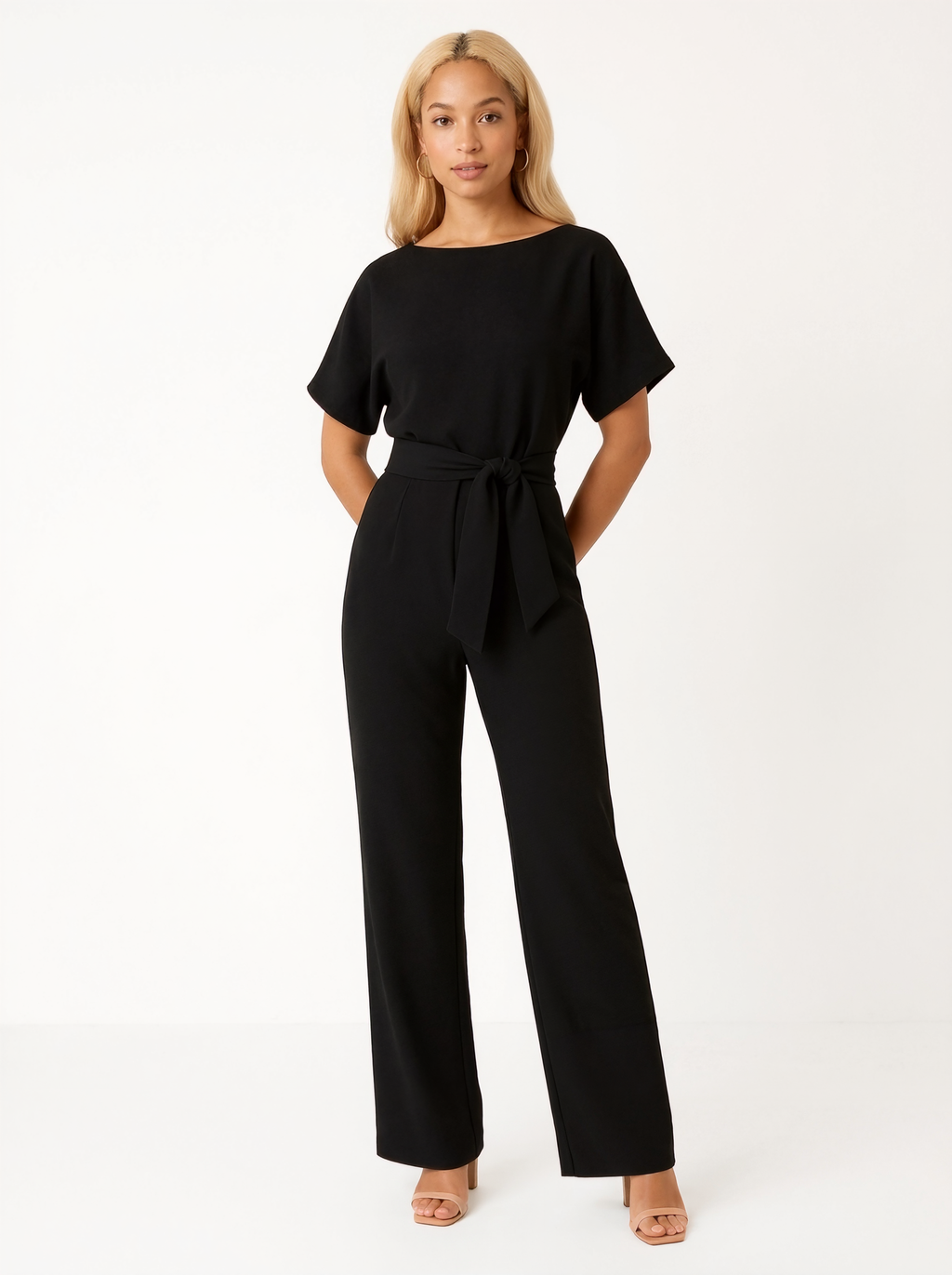 Tailored Tie-Waist Jumpsuit