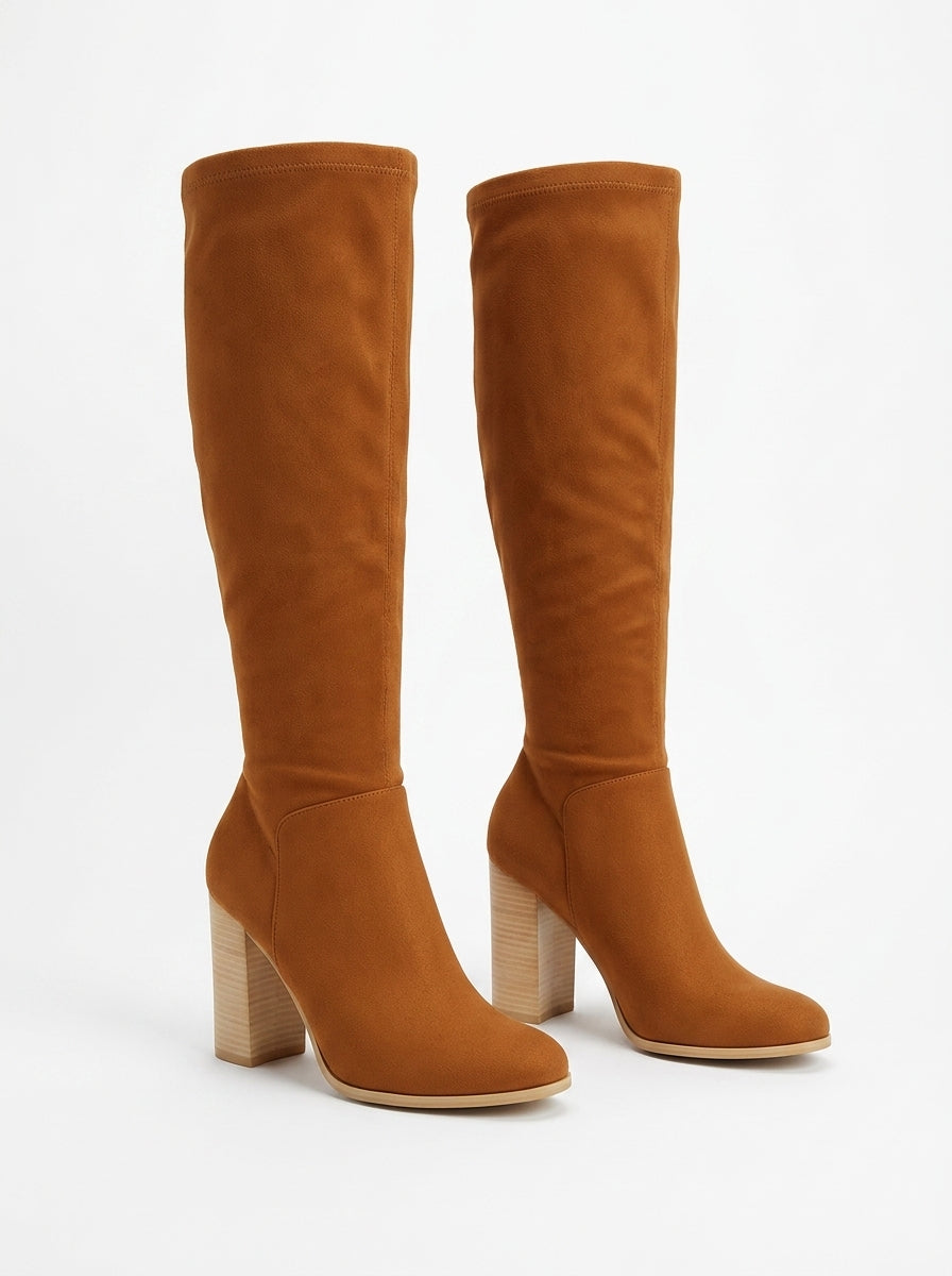 Suede Block Heel Boots