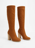 Suede Block Heel Boots