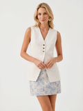 Sleeveless Button Vest Top