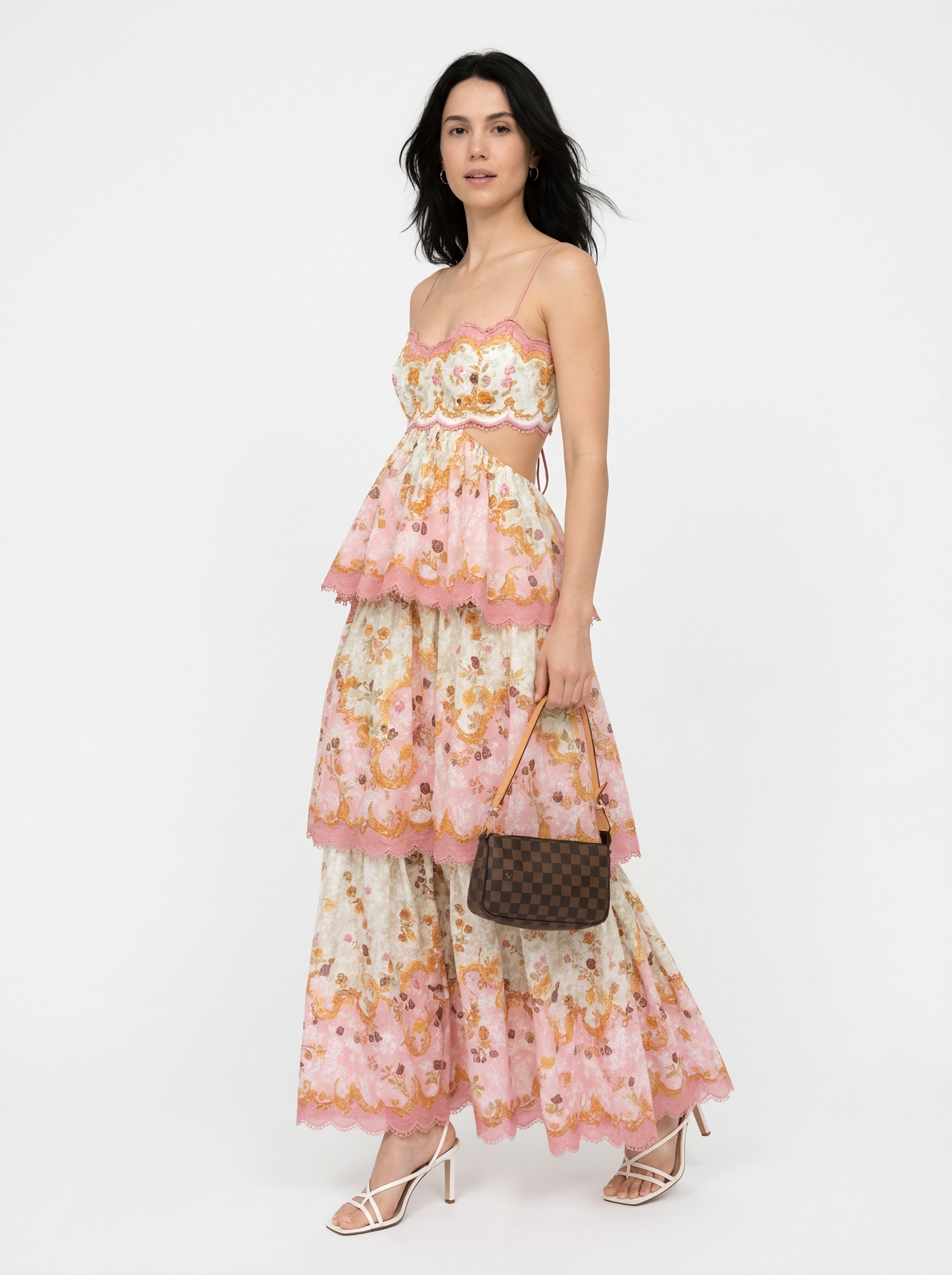 Embroidered Ruffled Maxi Dress