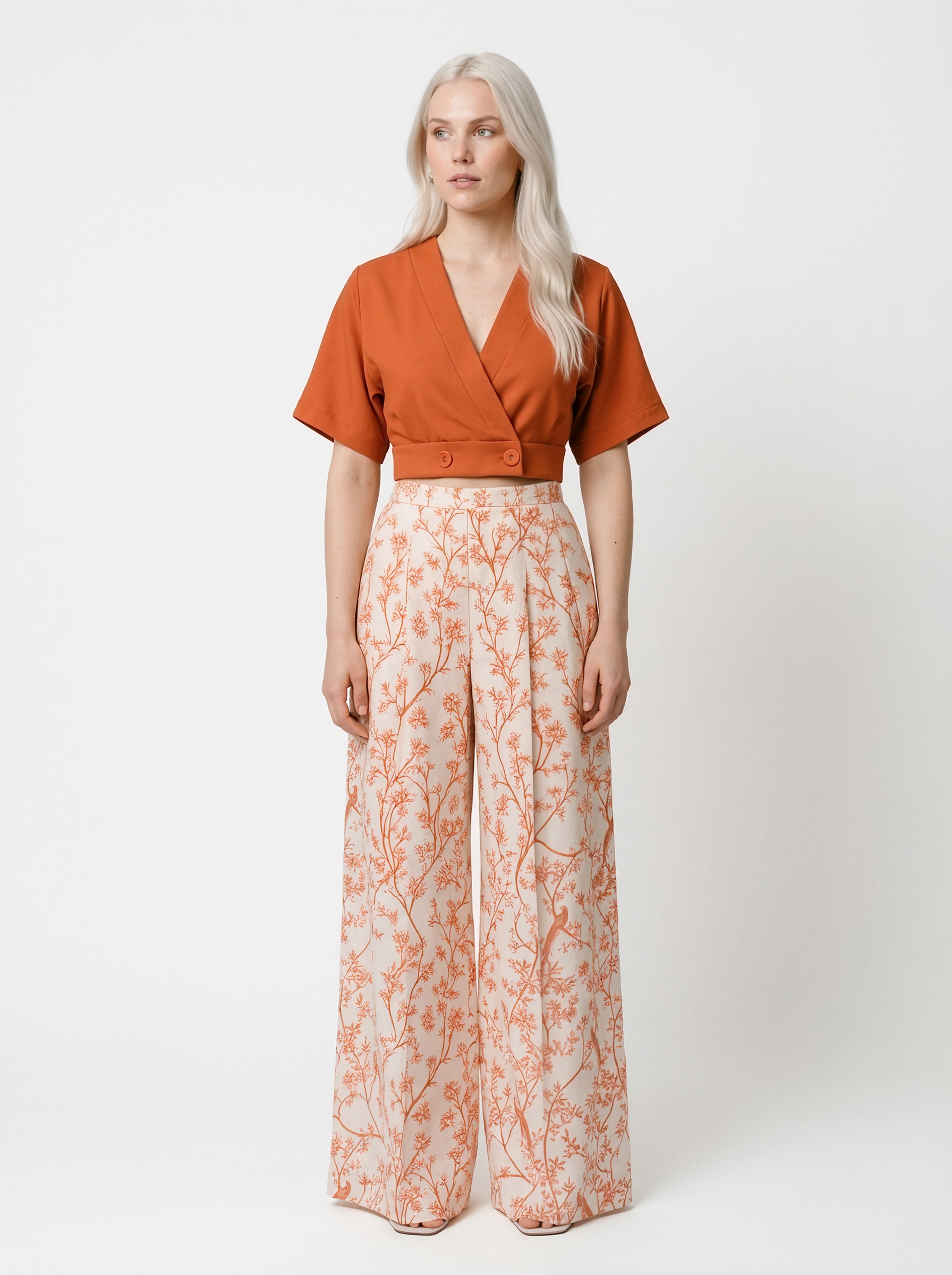 Orange Bird Print Set