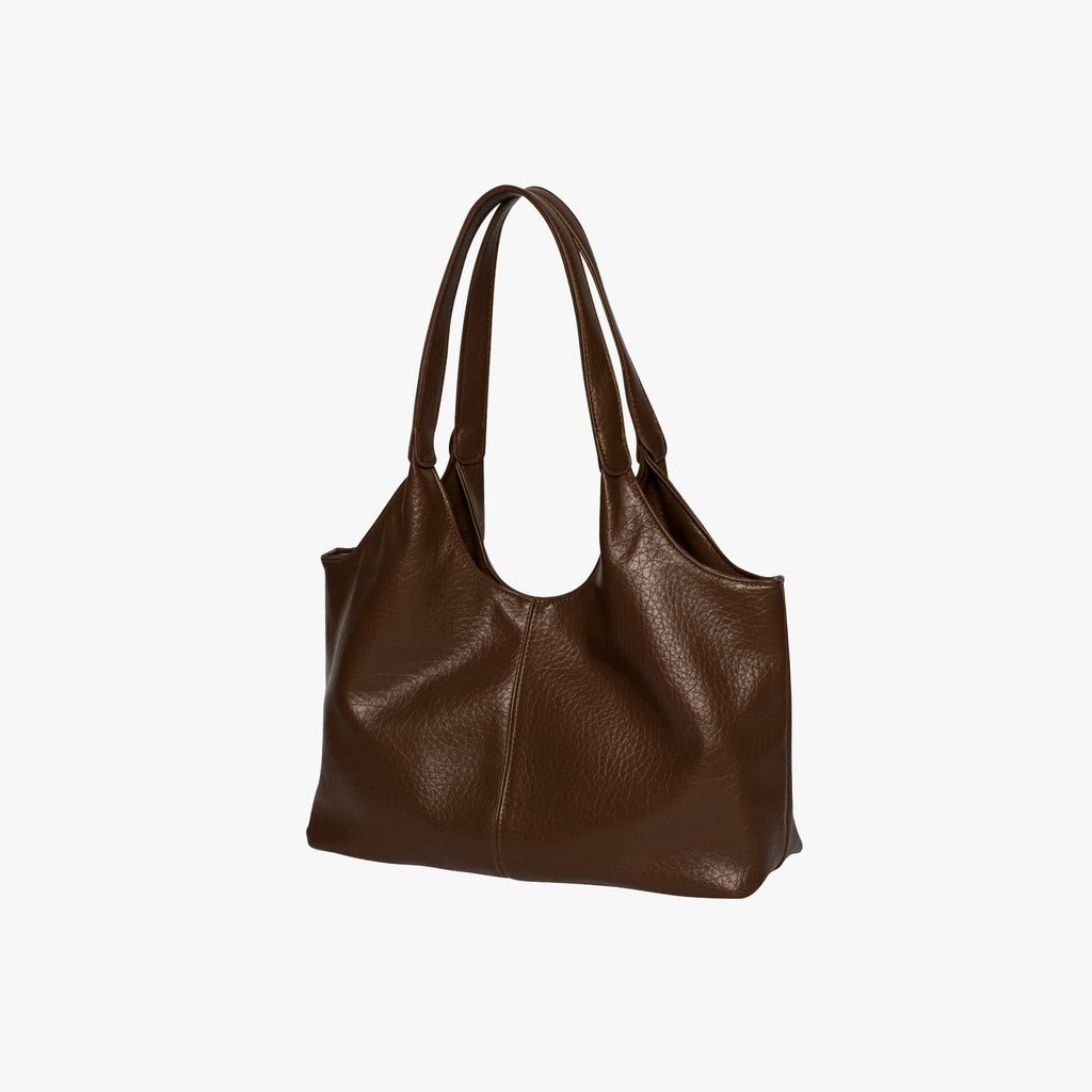 Oversized Slouchy Vegan Leather Shoulder Tote Bag
