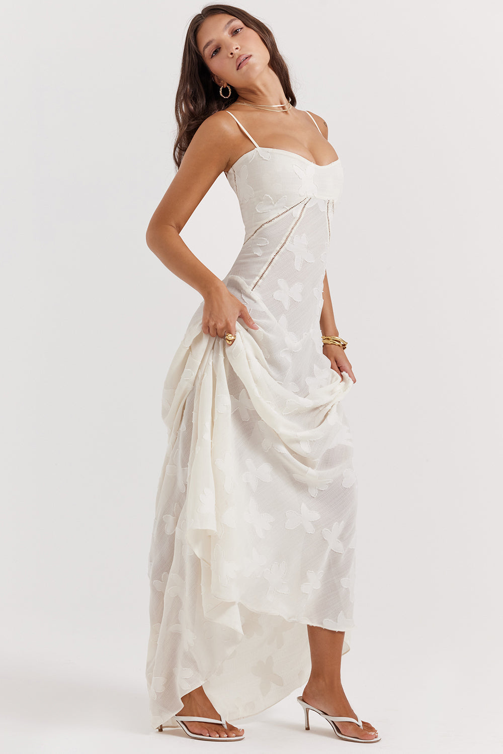 Embroidered Sleeveless Maxi Dress