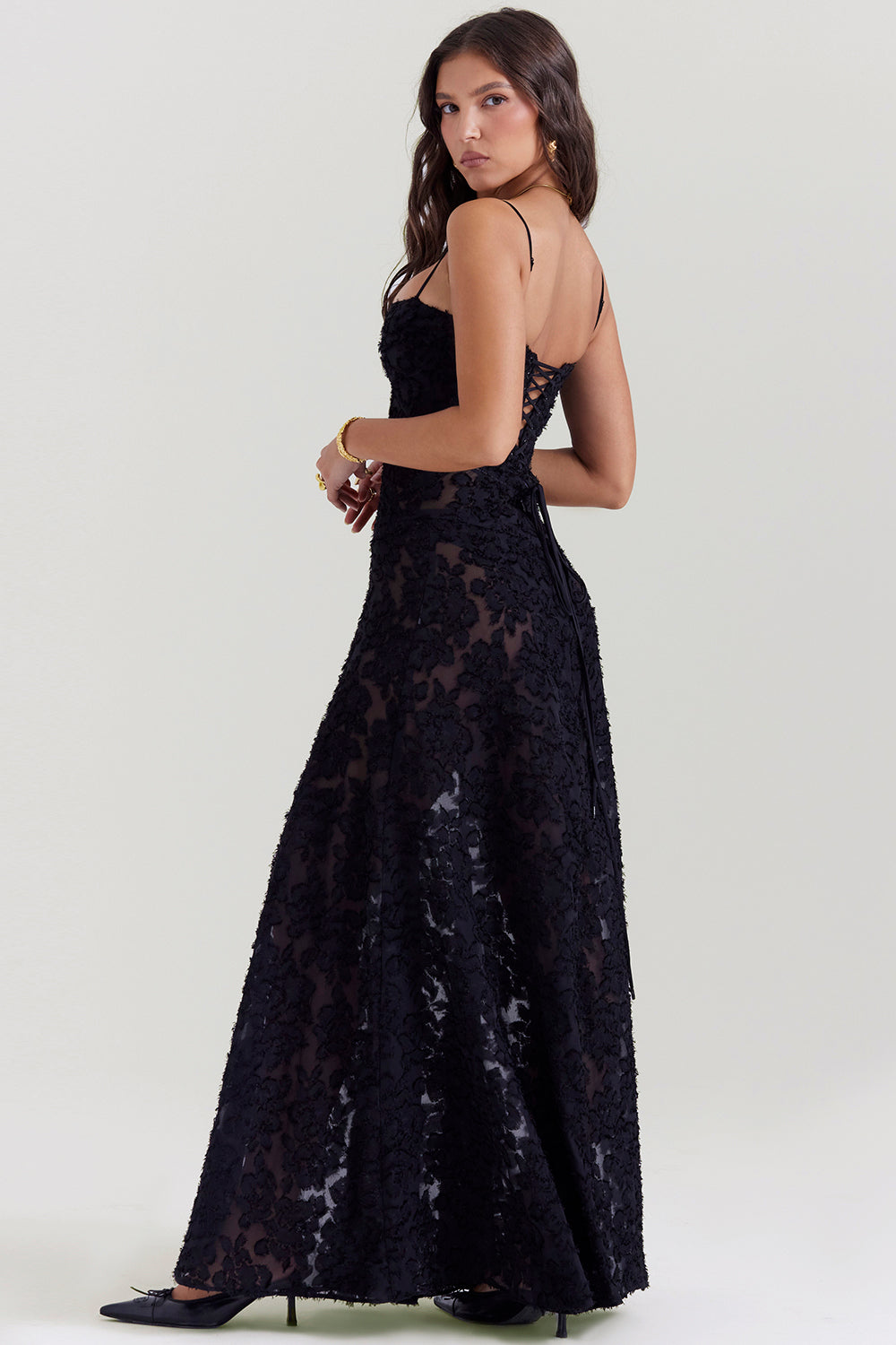 Embroidered Sleeveless Maxi Dress