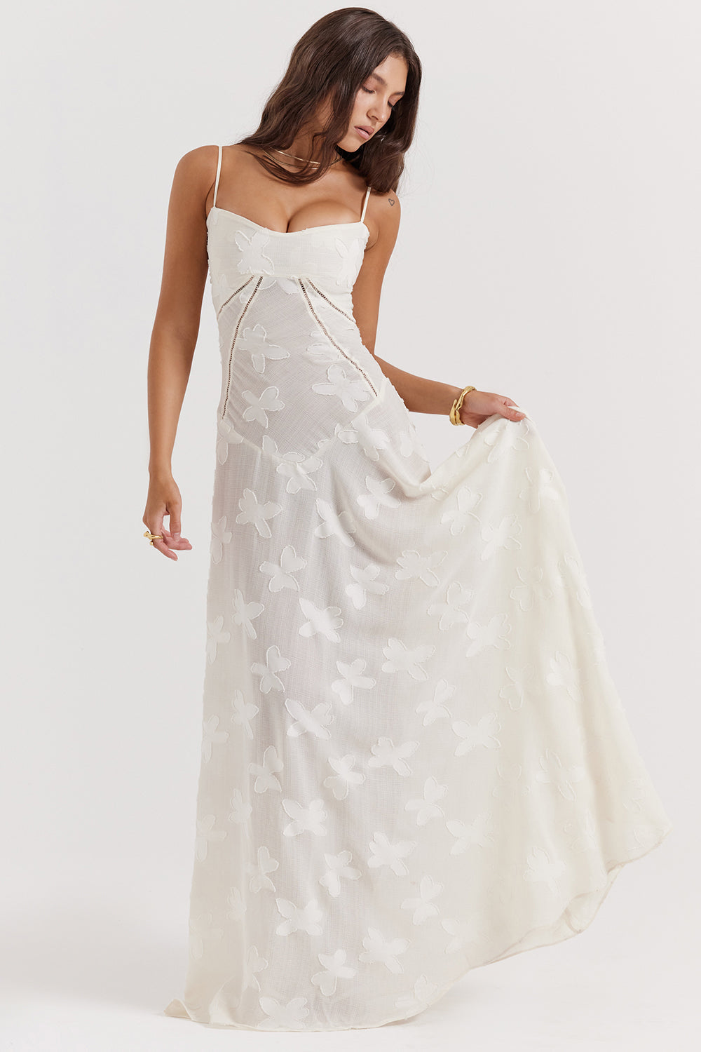 Embroidered Sleeveless Maxi Dress