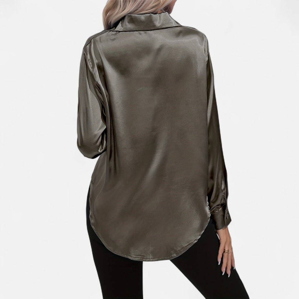 Satin Long Sleeve Blouse