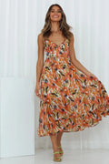 Abstract Floral Midi Dress