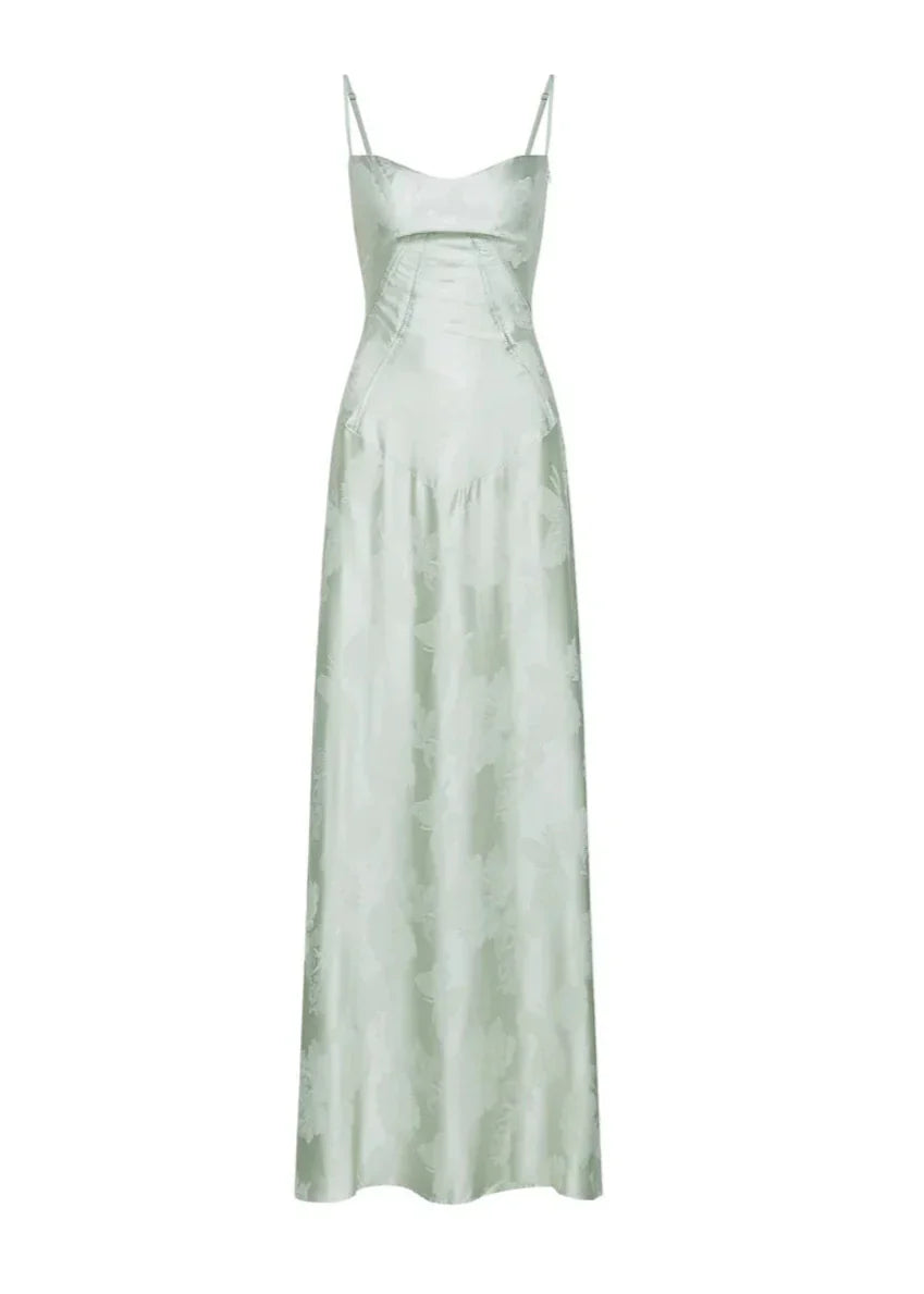 Pistachio Floral Maxi Dress