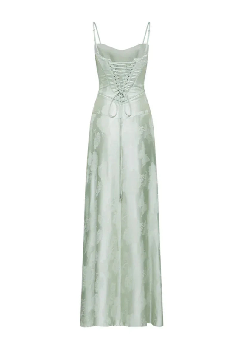 Pistachio Floral Maxi Dress