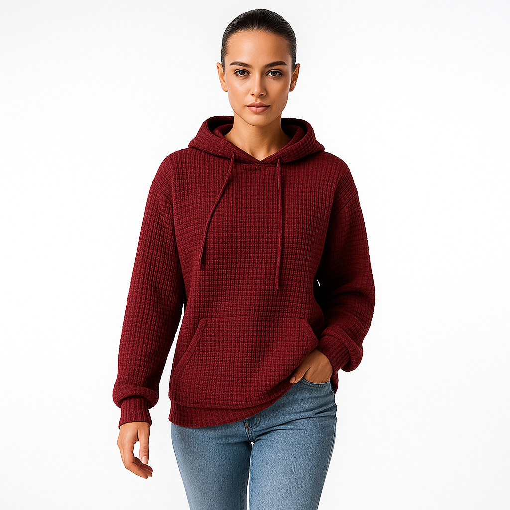 Textured Relaxed Fit Hooded Sweatshirt