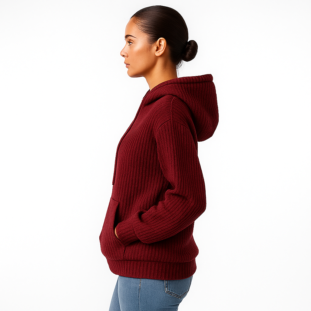 Textured Relaxed Fit Hooded Sweatshirt