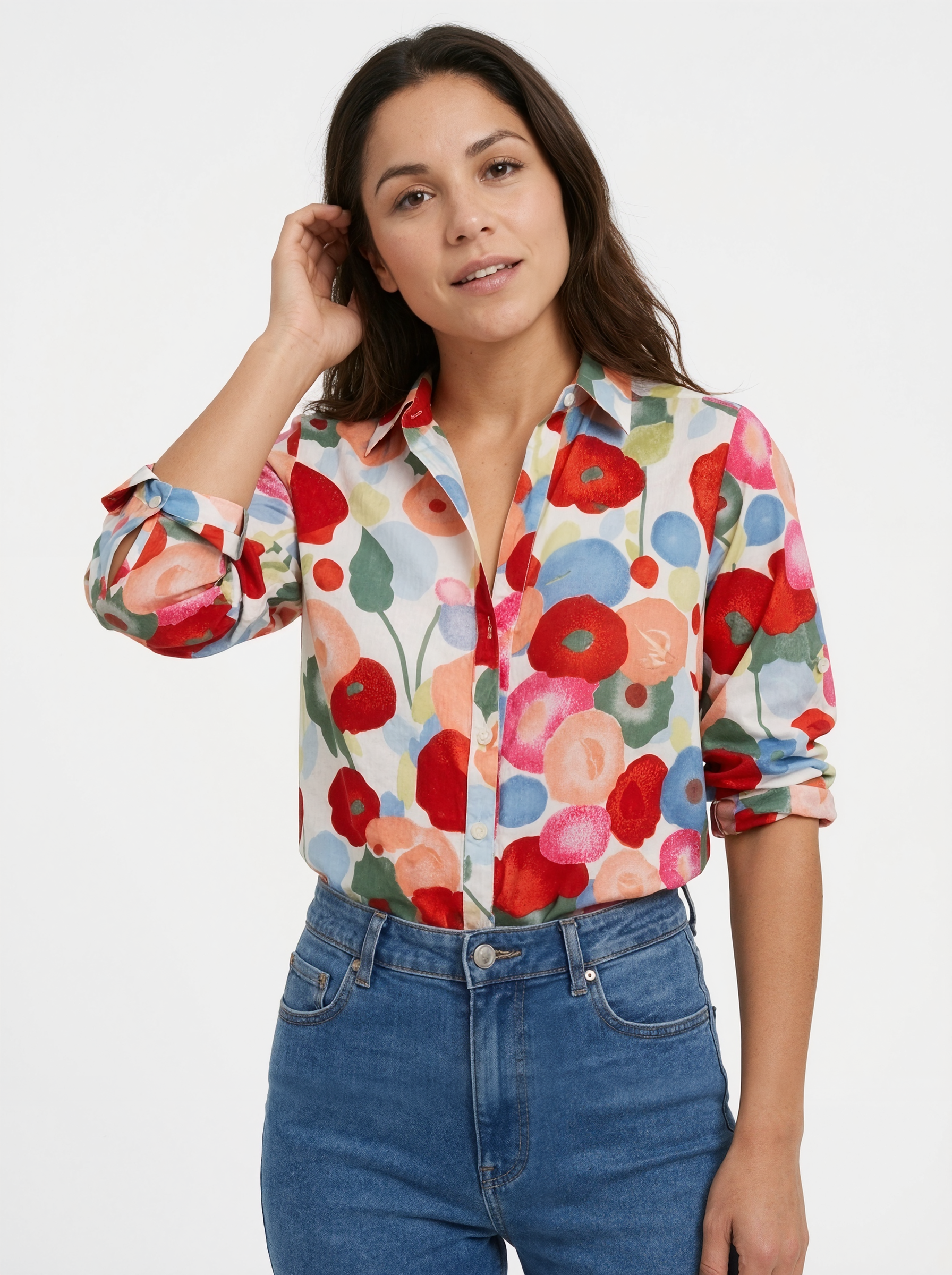 Abstract Floral Blouse
