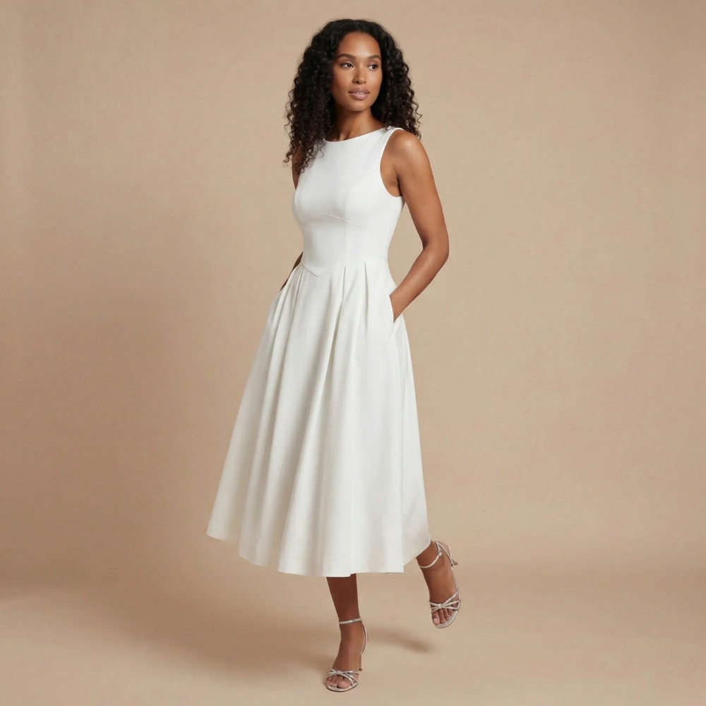 Occasion Boat Neck Midi Dress