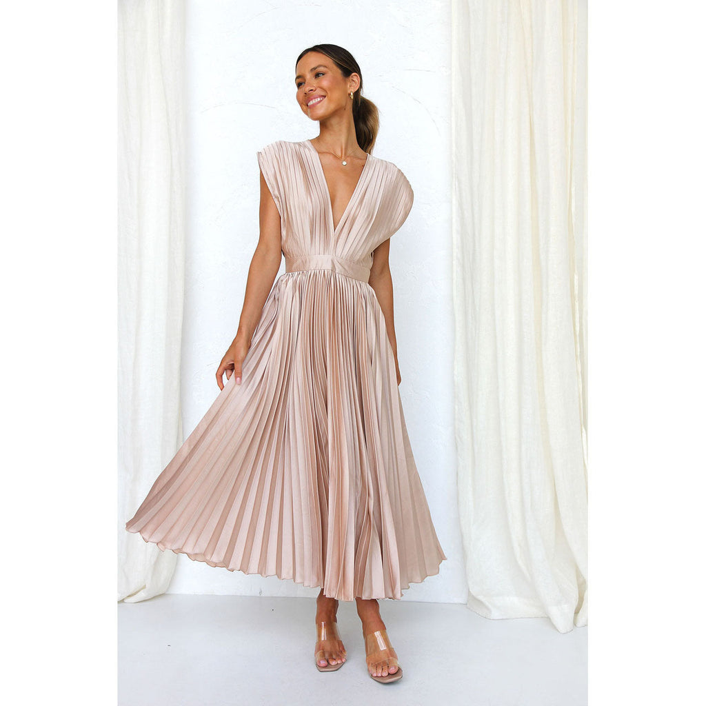 Pleated Midi Dress