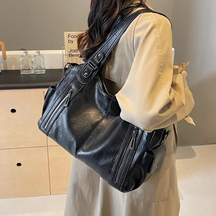 Textured Faux Leather Shoulder Crossbody Bag
