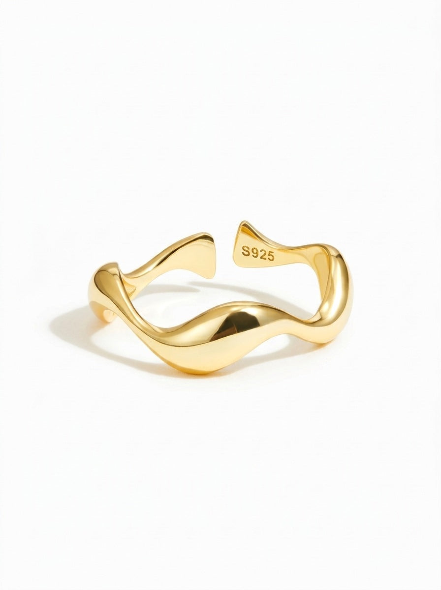 Wavy Gold Tone Ring