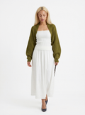 Open-Front Cropped Knit Sweater