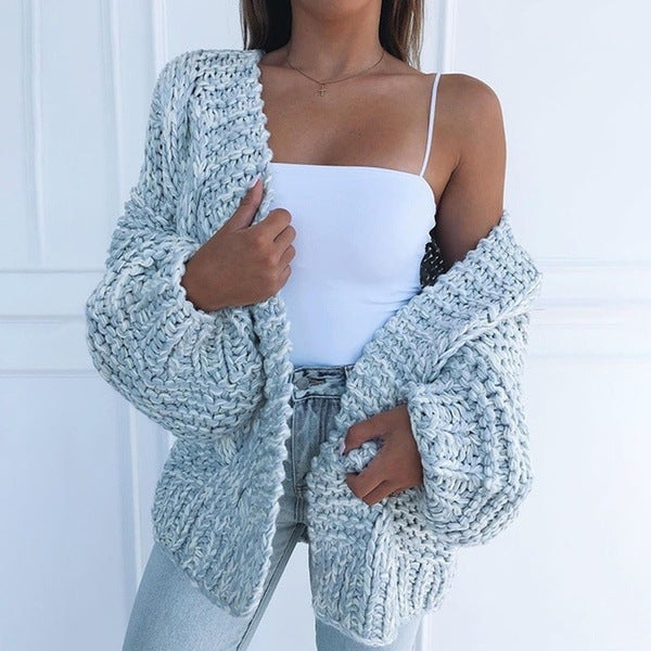 Open Front Chunky Knit Cardigan