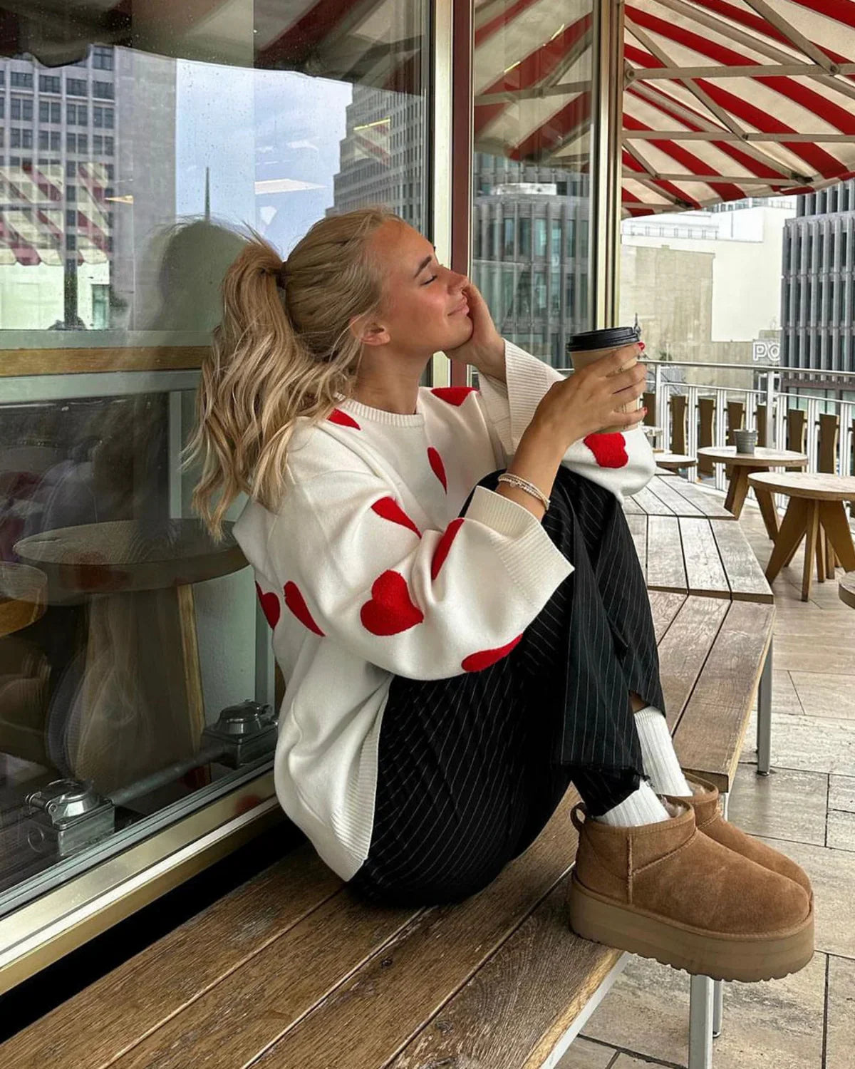 Comfy Oversized Heart Sweater