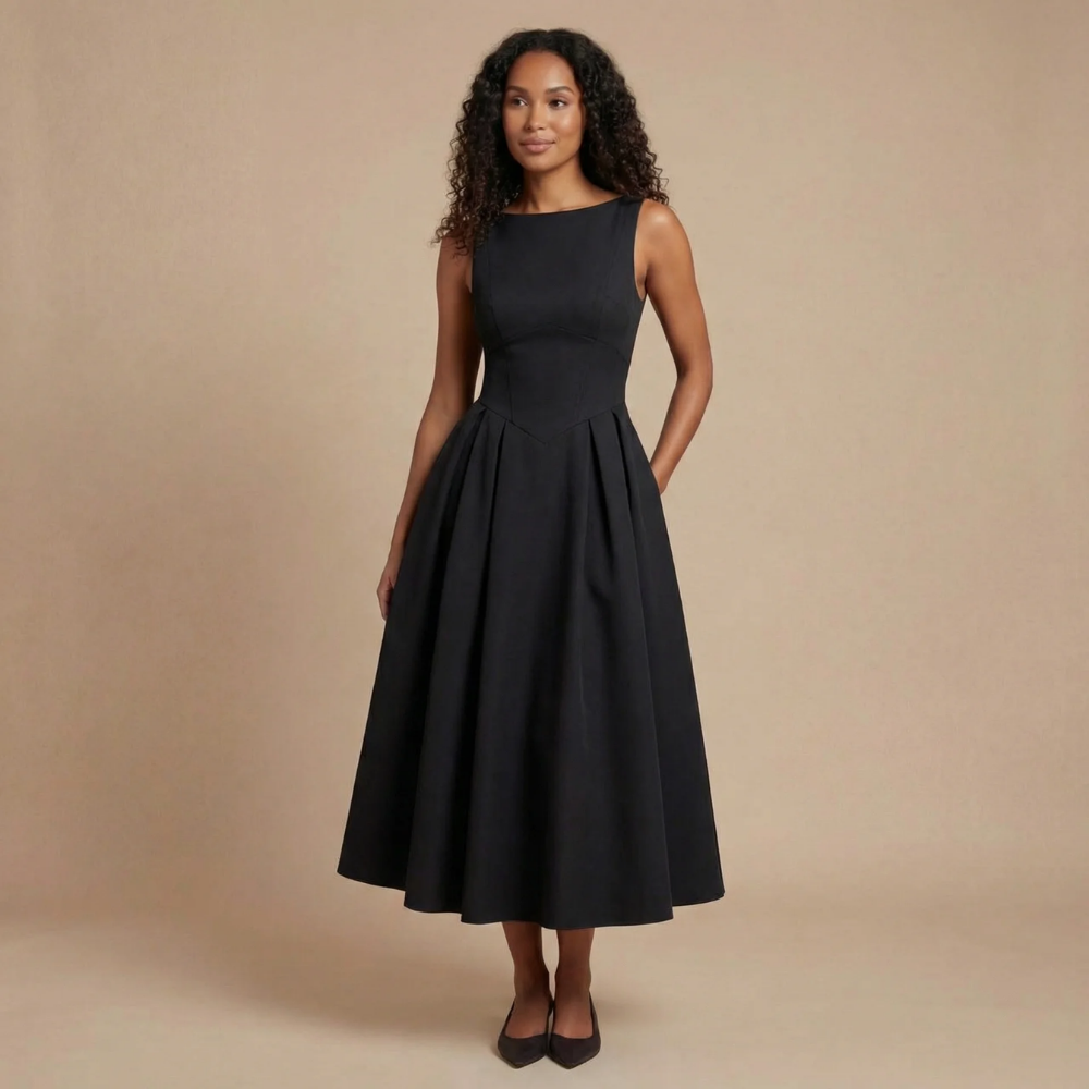 Occasion Boat Neck Midi Dress