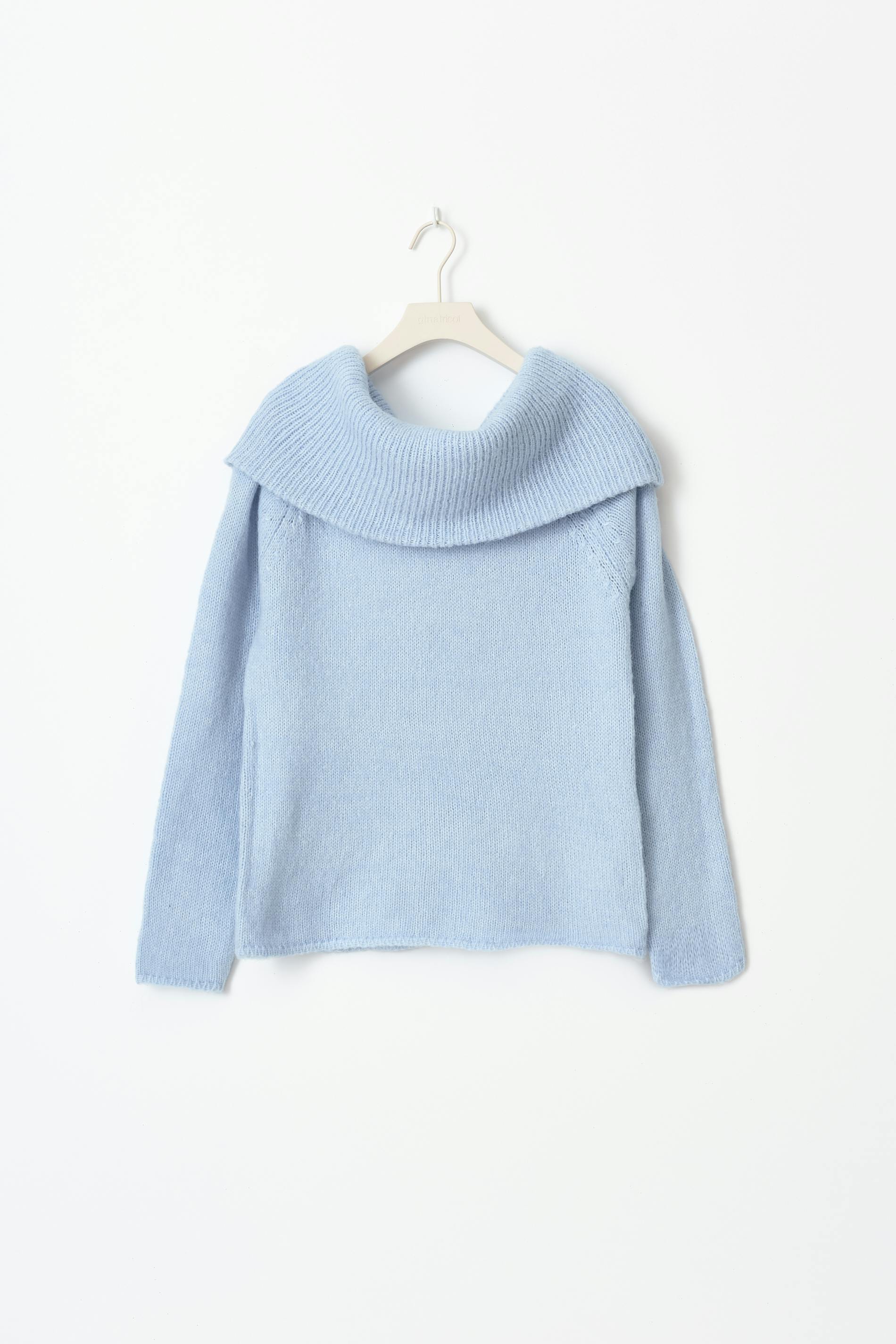 Relaxed Off-Shoulder Knit Sweater
