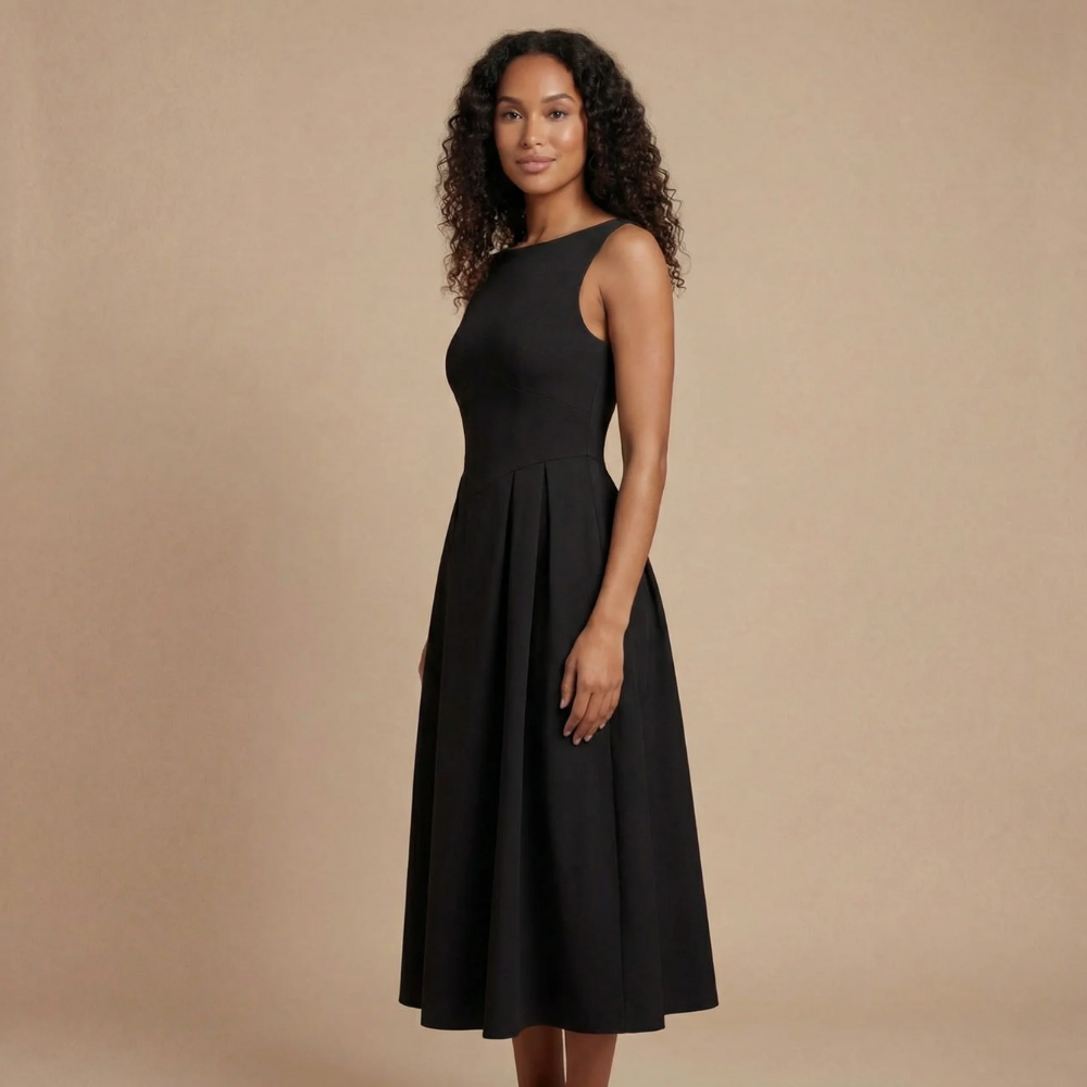 Occasion Boat Neck Midi Dress