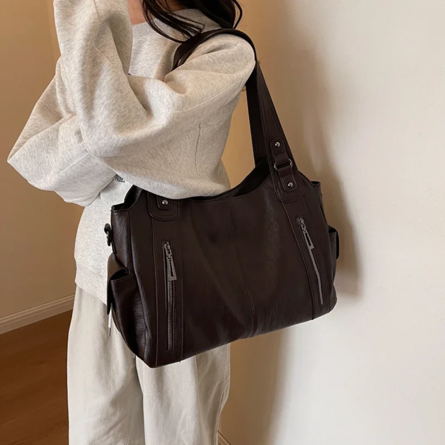 Textured Faux Leather Shoulder Crossbody Bag