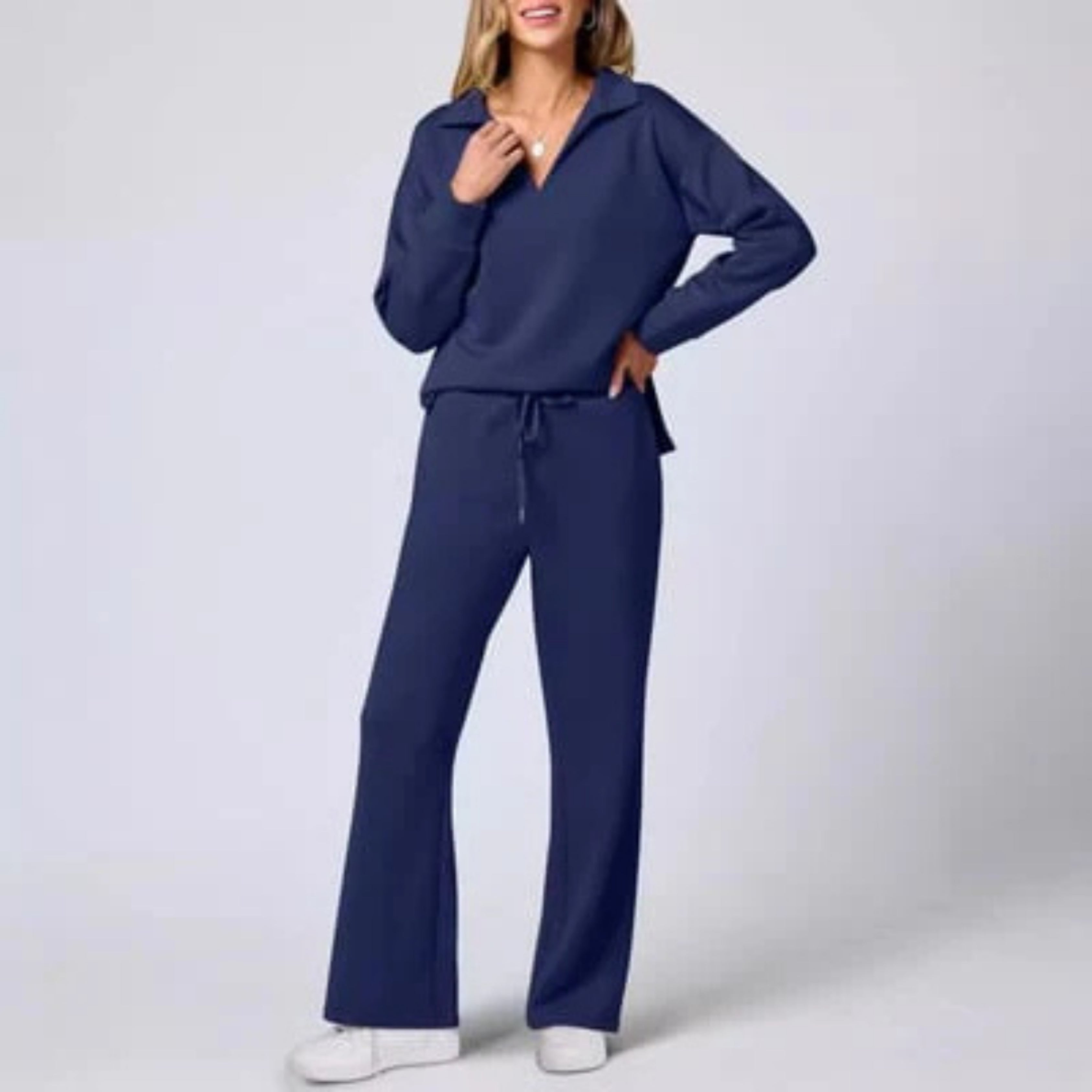 Soft Blue Relaxed Fit Loungewear Set