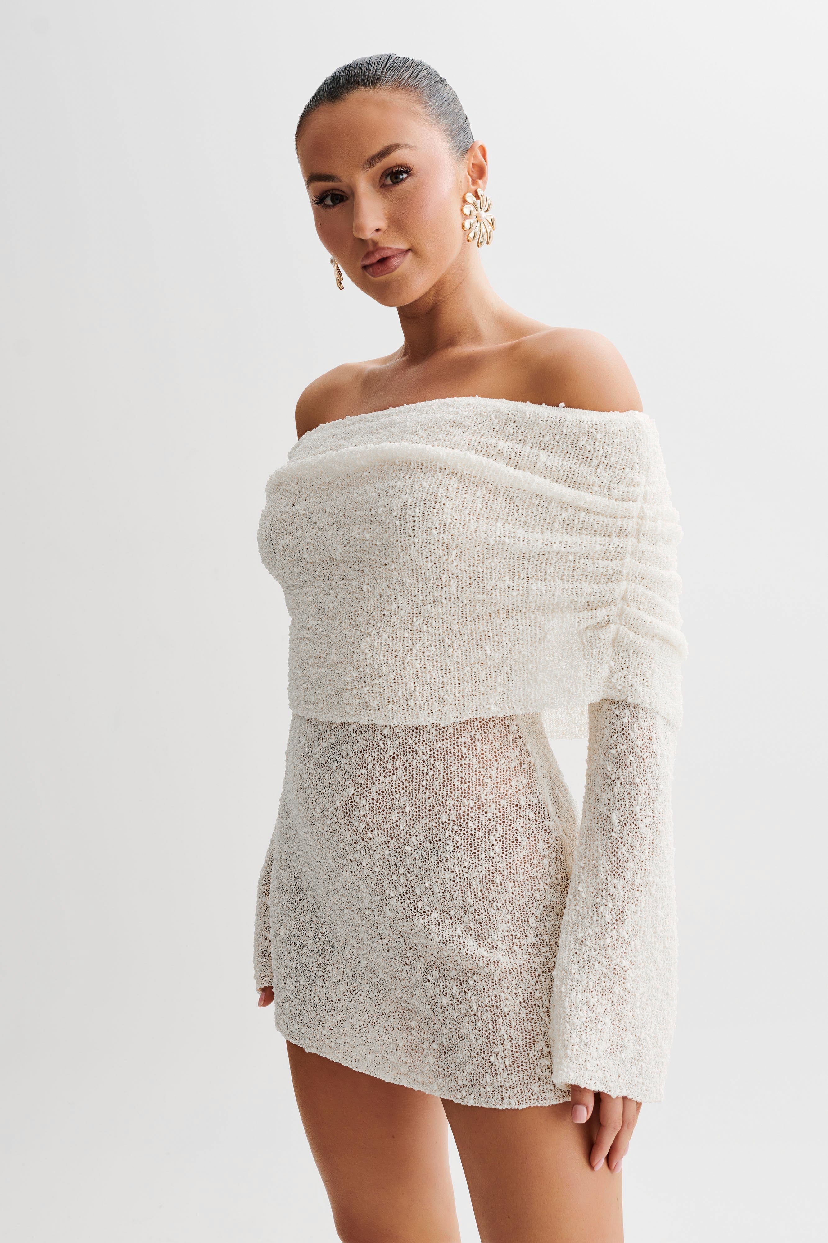 Sparkle Off Shoulder Mini Dress
