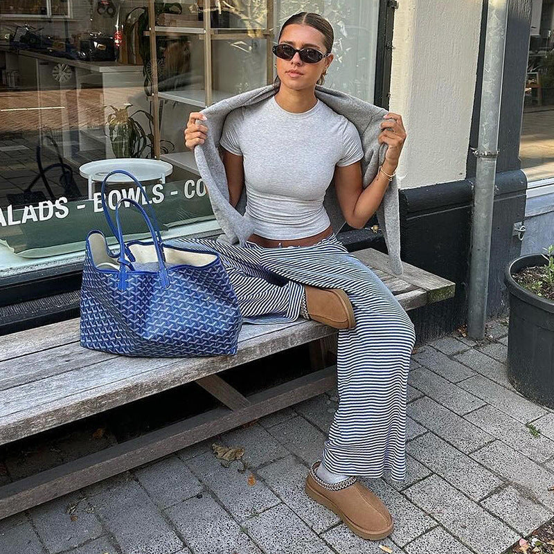 Low Rise Striped Lounge Trousers