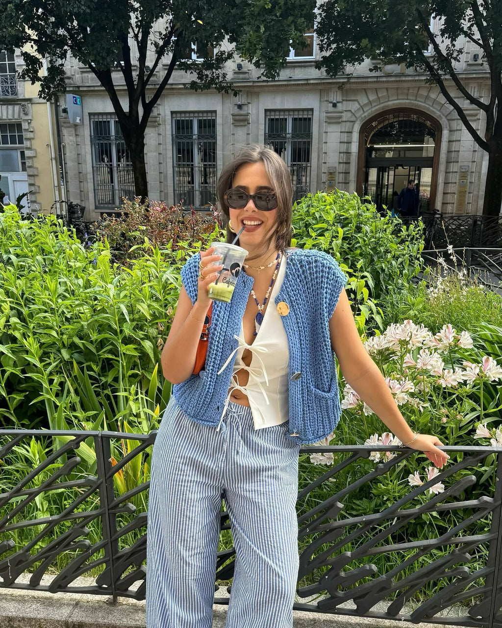 Knit Sleeveless Button Cardigan