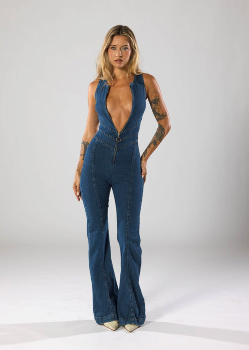Denim Slim Fit Jumpsuit