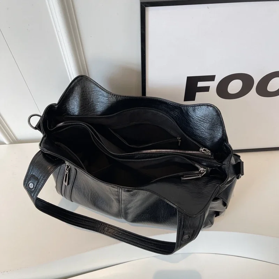 Textured Faux Leather Shoulder Crossbody Bag