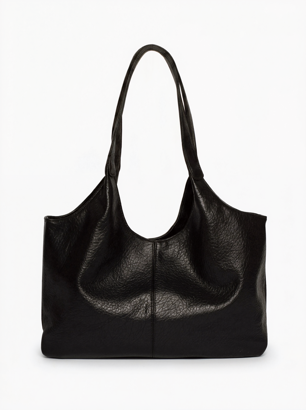 Oversized Slouchy Vegan Leather Shoulder Tote Bag