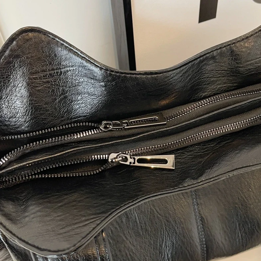 Textured Faux Leather Shoulder Crossbody Bag