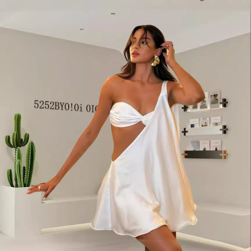 Party Asymmetrical Cut Out Mini Dress