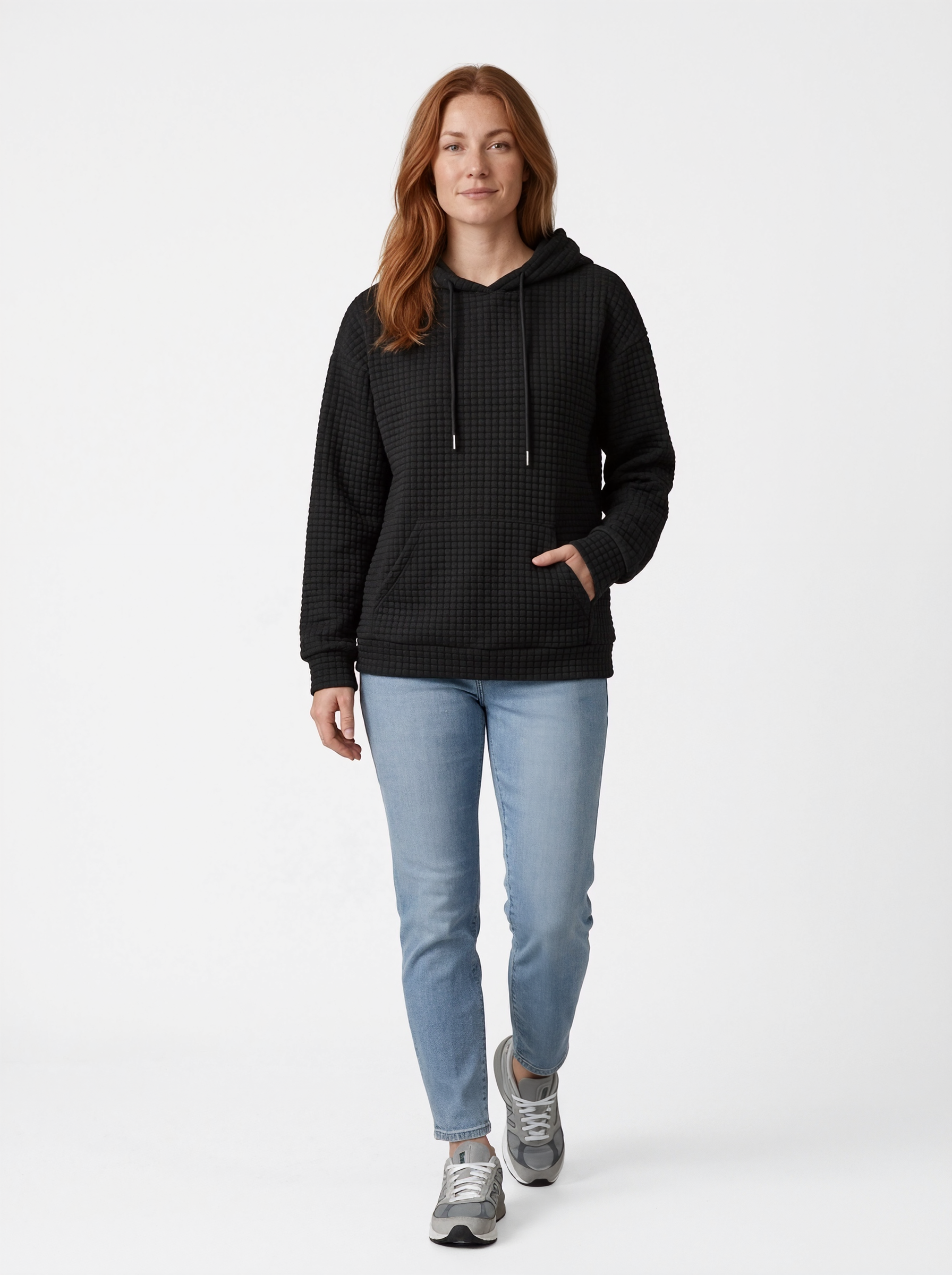 Quilted Hooded Pullover