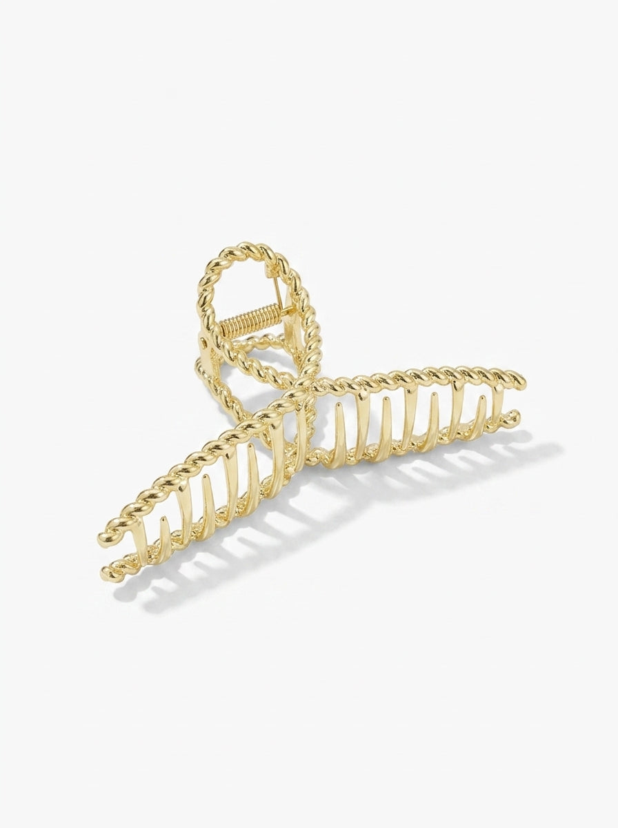 Twisted Gold Claw Hair Clip