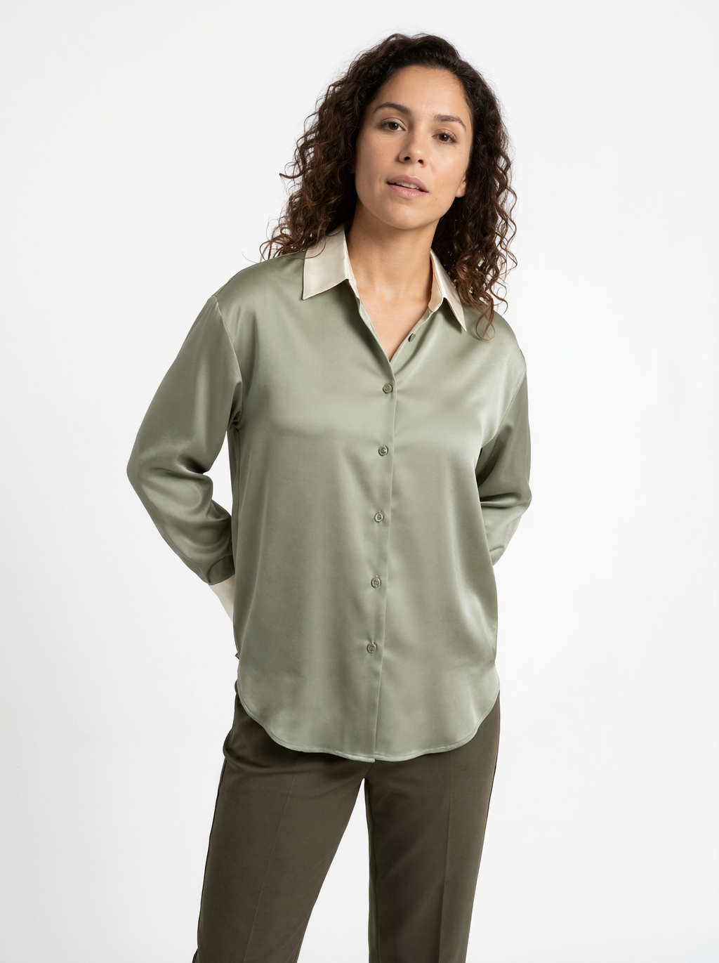 Silky Button-Down Blouse