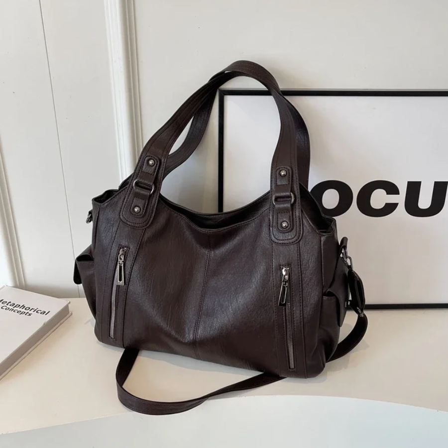 Textured Faux Leather Shoulder Crossbody Bag
