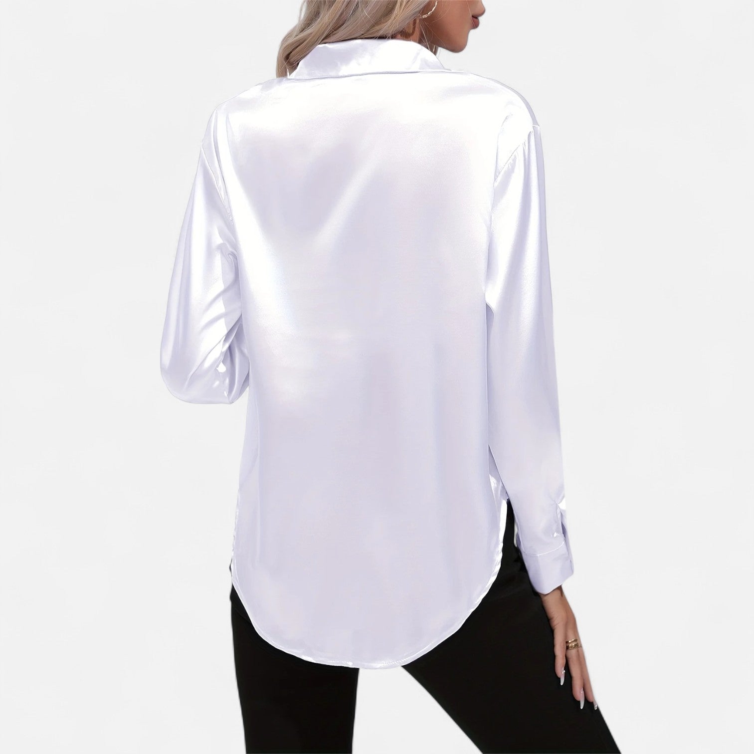 Satin Long Sleeve Blouse