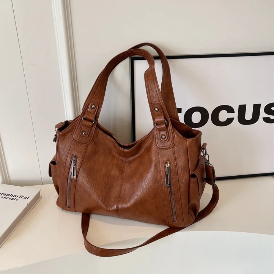 Textured Faux Leather Shoulder Crossbody Bag