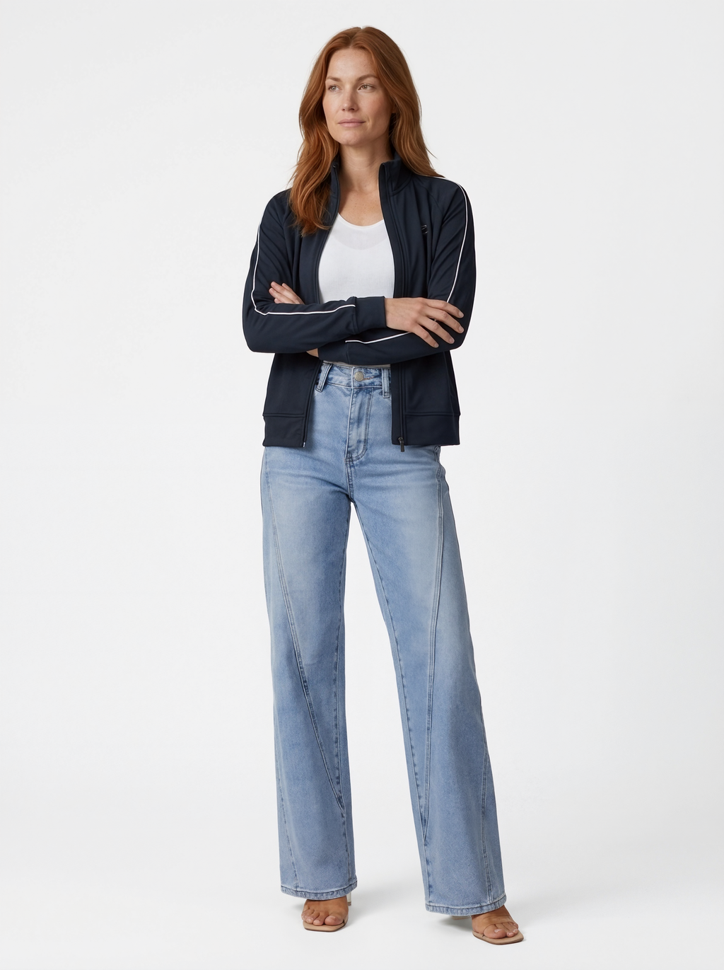 Wide Leg Denim Trousers