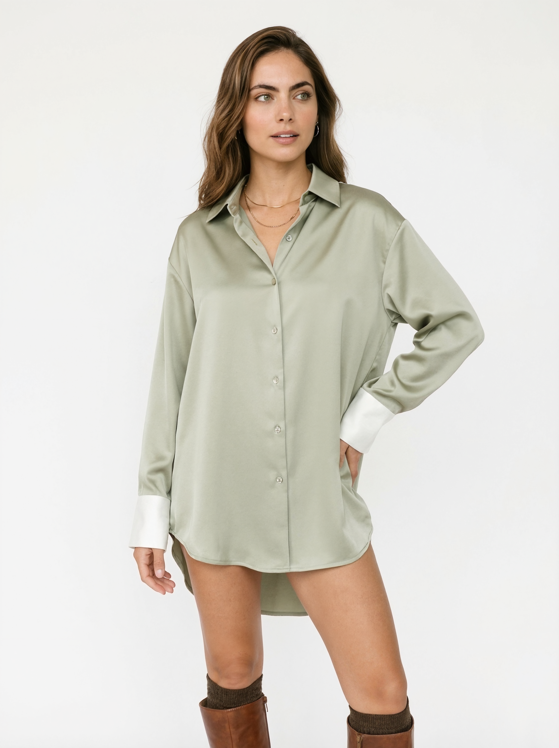 Oversized Silky Blouse