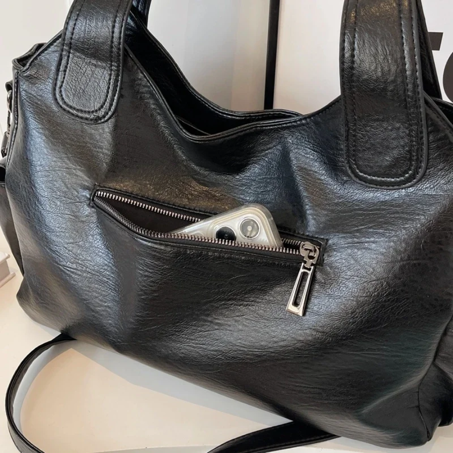 Textured Faux Leather Shoulder Crossbody Bag
