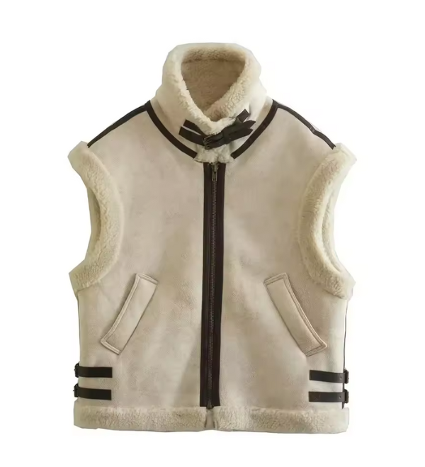 Faux Shearling Vest with Teddy Lining