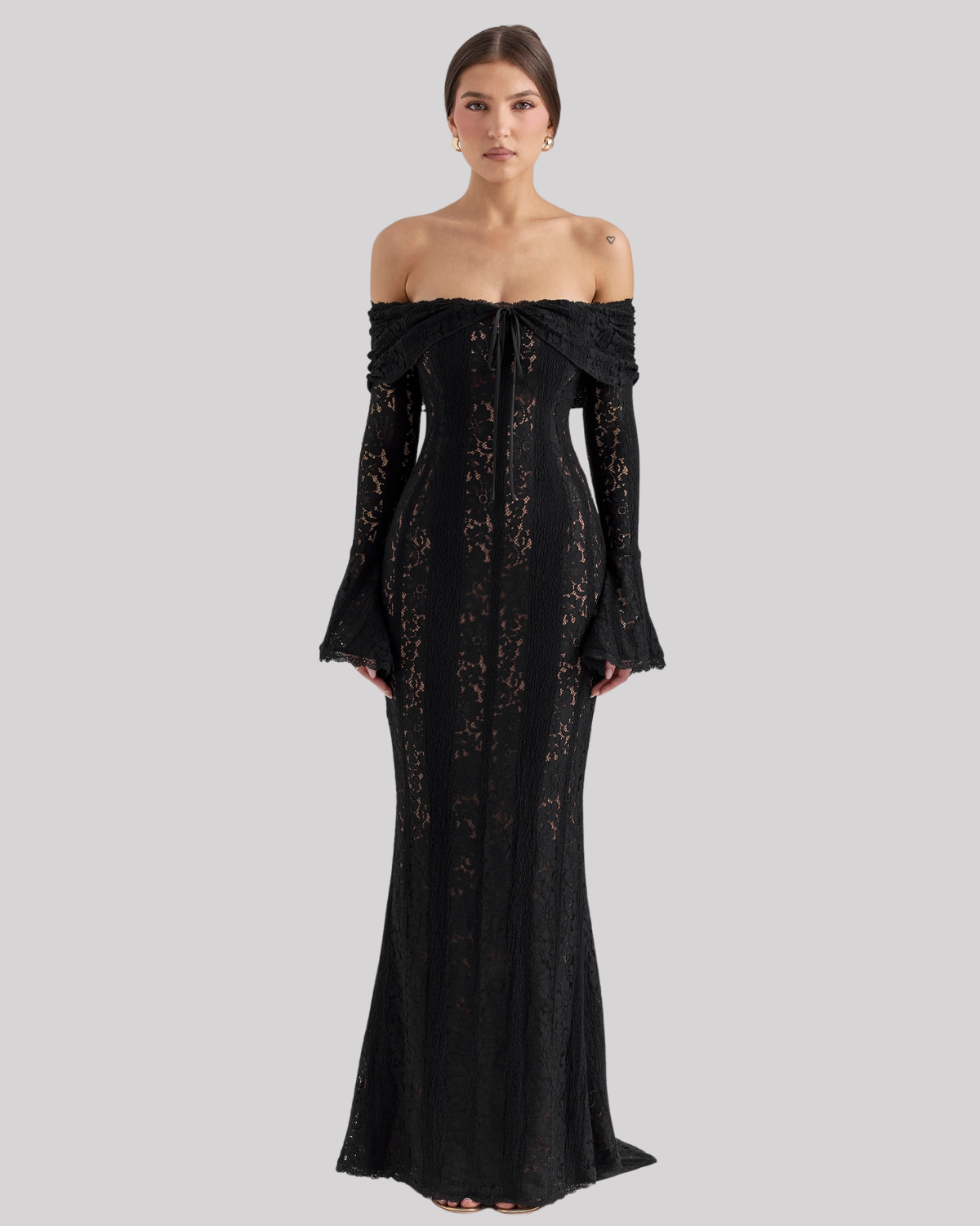 Lace Off Shoulder Maxi Dress